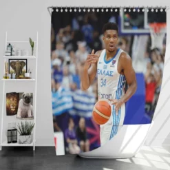 Giannis Antetokounmpo Famous Basketball Player Shower Curtain