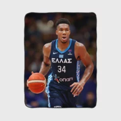 Giannis Antetokounmpo Powerful NBA Basketball Player Fleece Blanket 1