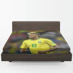 Gifted Brazil Football Player Neymar Fitted Sheet 1