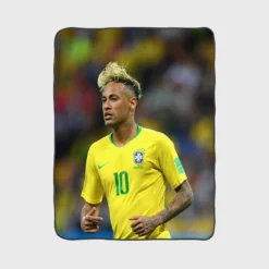 Gifted Brazil Football Player Neymar Fleece Blanket 1