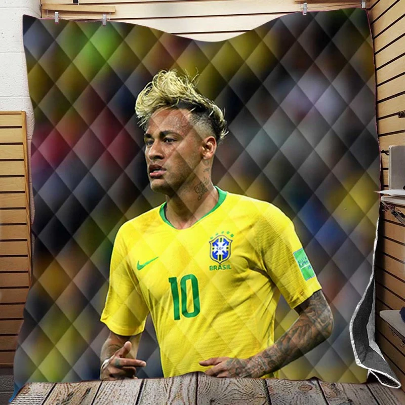 Gifted Brazil Football Player Neymar Quilt Blanket