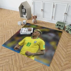 Gifted Brazil Football Player Neymar Rug 1