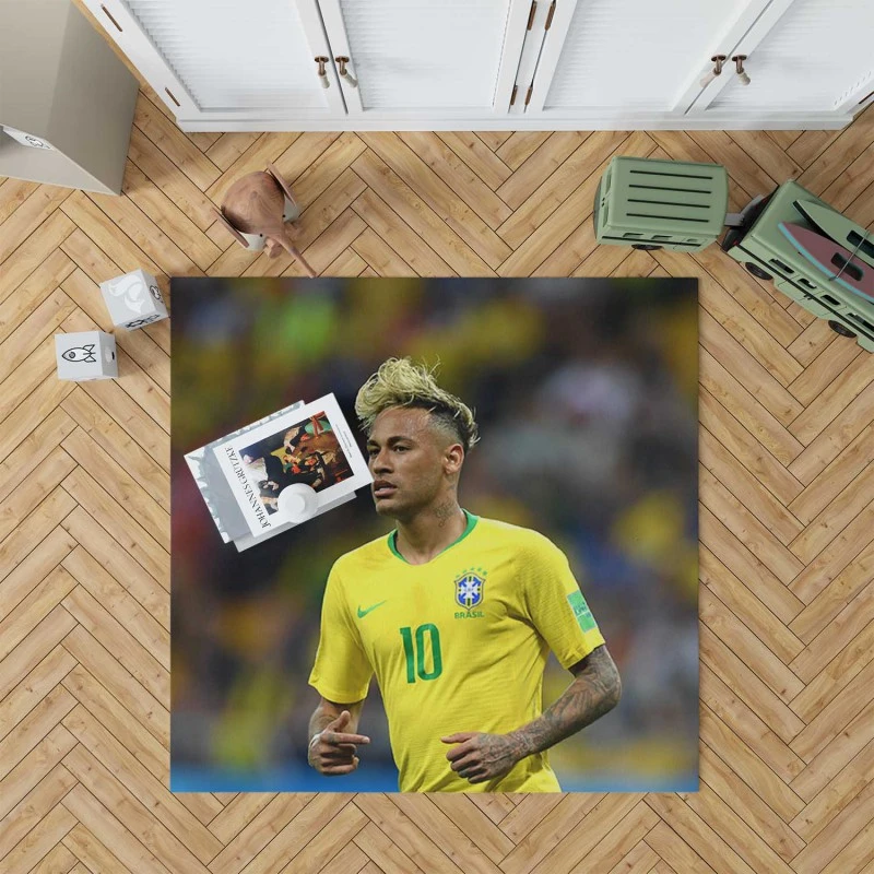 Gifted Brazil Football Player Neymar Rug