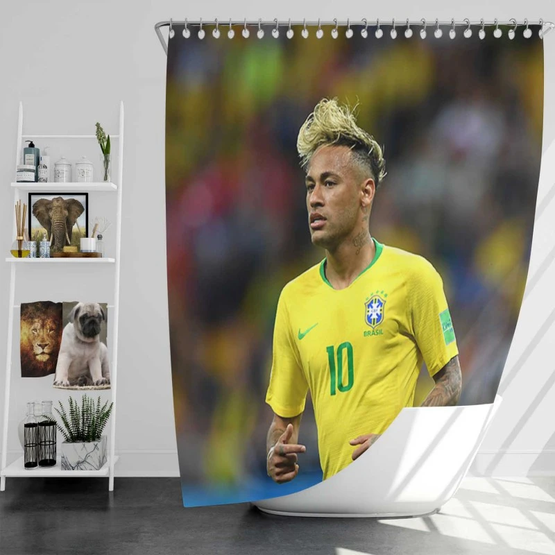 Gifted Brazil Football Player Neymar Shower Curtain