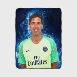 Gigi Buffon  Exellelant Goalkeeper in PSG Fleece Blanket 1