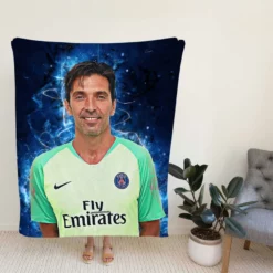 Gigi Buffon  Exellelant Goalkeeper in PSG Fleece Blanket