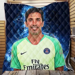 Gigi Buffon  Exellelant Goalkeeper in PSG Quilt Blanket