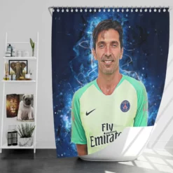 Gigi Buffon  Exellelant Goalkeeper in PSG Shower Curtain