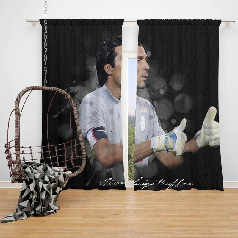 Gigi Buffon  Popular Juve Football Player Window Curtain