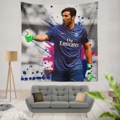 Gigi Buffon  Top Ranked PSG Football Player Tapestry