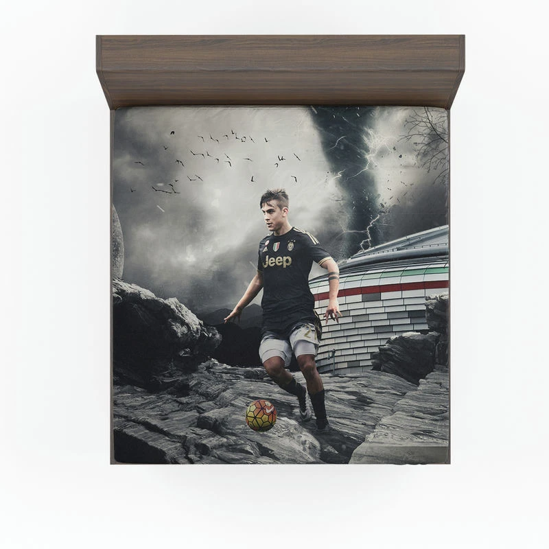 Goal driven Soccer Player Paulo Dybala Fitted Sheet