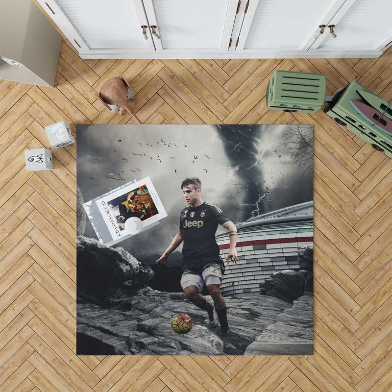 Goal driven Soccer Player Paulo Dybala Rug