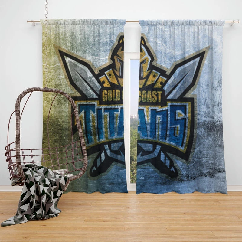 Gold Coast Titans Professional NRL Rugby Football Club Window Curtain