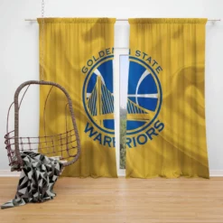 Golden State Warriors Professional Basketball Club Logo Window Curtain