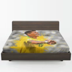 Graceful Brazil Footballer Roberto Firmino Fitted Sheet 1