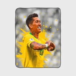 Graceful Brazil Footballer Roberto Firmino Fleece Blanket 1