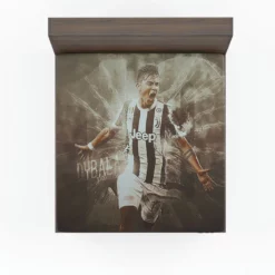 Graceful Football Player Paulo Dybala Fitted Sheet