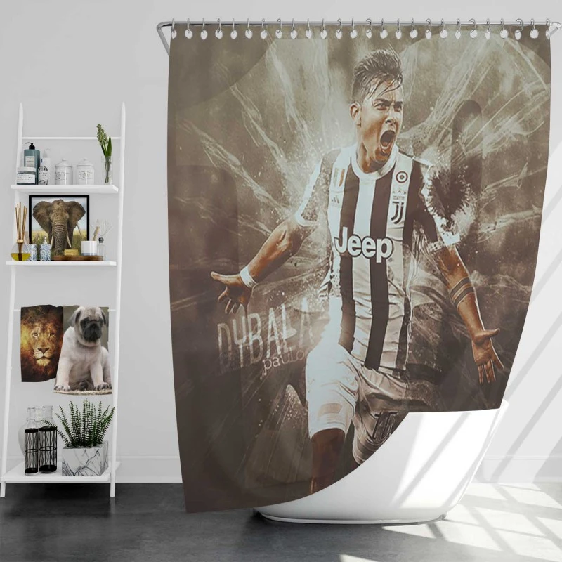 Graceful Football Player Paulo Dybala Shower Curtain