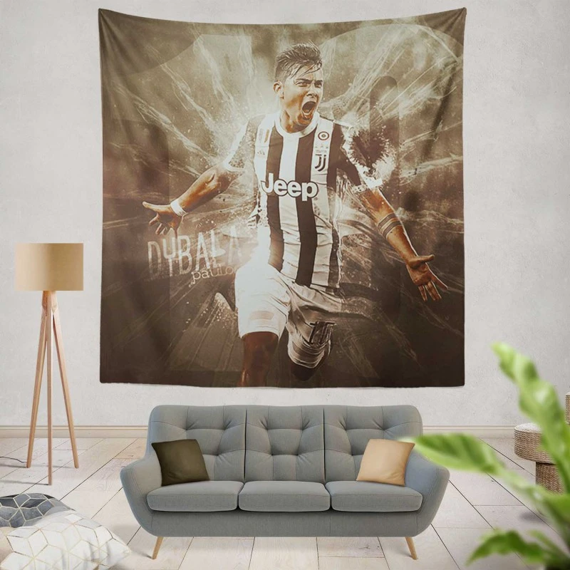 Graceful Football Player Paulo Dybala Tapestry