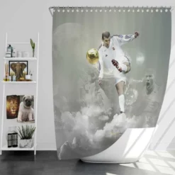 Graceful Football Zinedine Zidane Shower Curtain