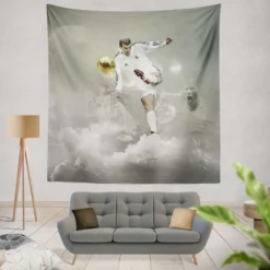 Graceful Football Zinedine Zidane Tapestry