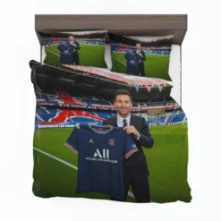 Graceful PSG Football Player Lionel Messi Bedding Set 1