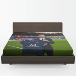 Graceful PSG Football Player Lionel Messi Fitted Sheet 1