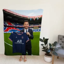 Graceful PSG Football Player Lionel Messi Fleece Blanket