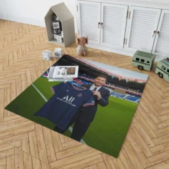 Graceful PSG Football Player Lionel Messi Rug 1