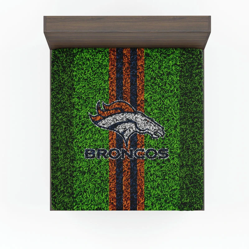Grass Design NFL Denver Broncos Logo Fitted Sheet
