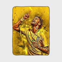 Hardworking Brazil Sports Player Neymar Fleece Blanket 1