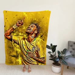 Hardworking Brazil Sports Player Neymar Fleece Blanket