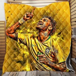 Hardworking Brazil Sports Player Neymar Quilt Blanket