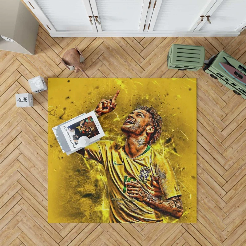 Hardworking Brazil Sports Player Neymar Rug