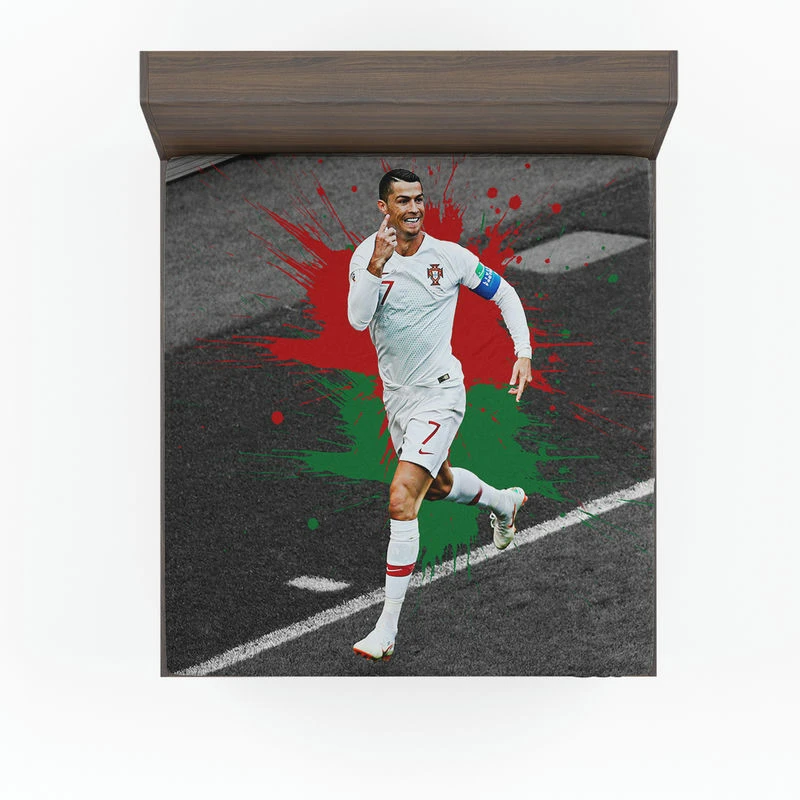 Hardworking Sports Player Cristiano Ronaldo Fitted Sheet