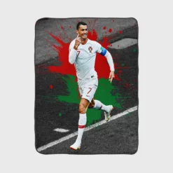 Hardworking Sports Player Cristiano Ronaldo Fleece Blanket 1