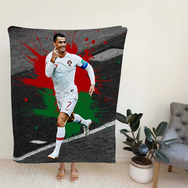 Hardworking Sports Player Cristiano Ronaldo Fleece Blanket