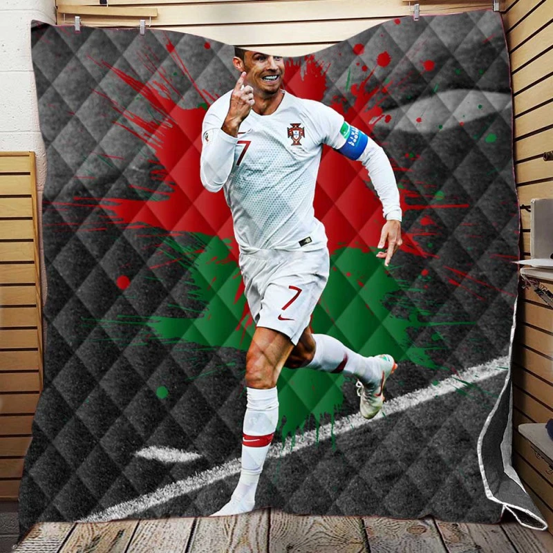 Hardworking Sports Player Cristiano Ronaldo Quilt Blanket