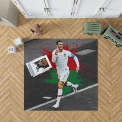 Hardworking Sports Player Cristiano Ronaldo Rug