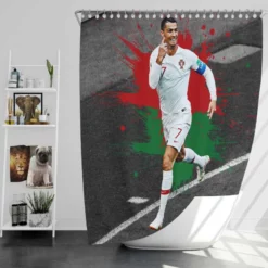 Hardworking Sports Player Cristiano Ronaldo Shower Curtain