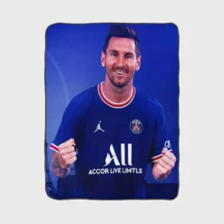 Hardworking Sports Player Lionel Messi Fleece Blanket 1