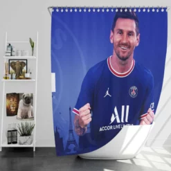 Hardworking Sports Player Lionel Messi Shower Curtain