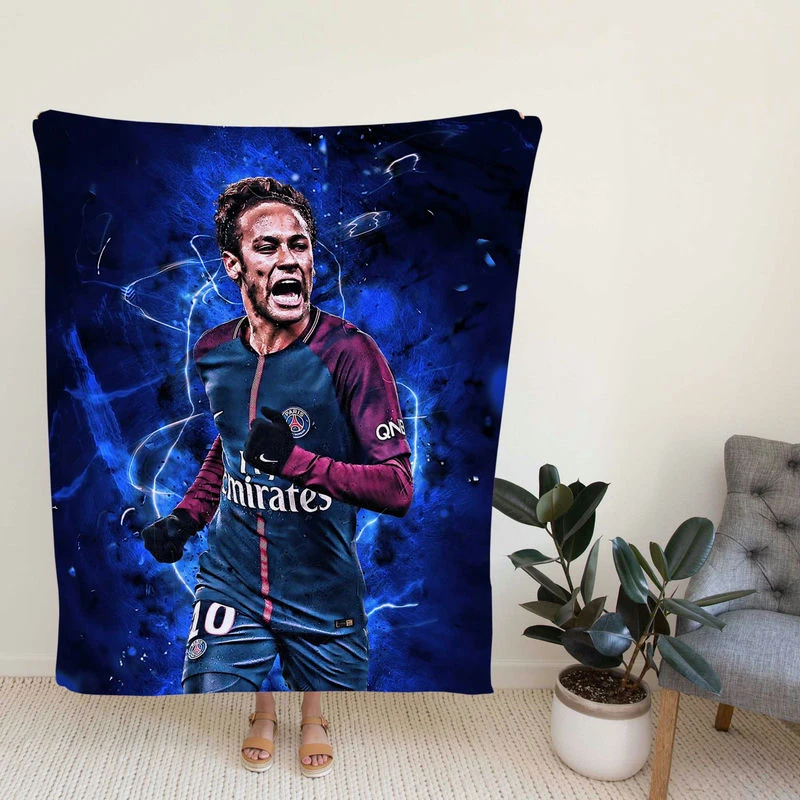 Hardy PSG Football Player Neymar Jr Fleece Blanket