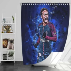 Hardy PSG Football Player Neymar Jr Shower Curtain