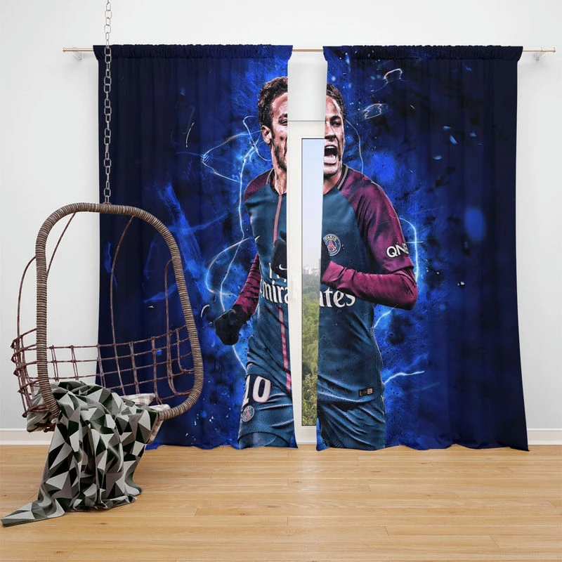 Hardy PSG Football Player Neymar Jr Window Curtain