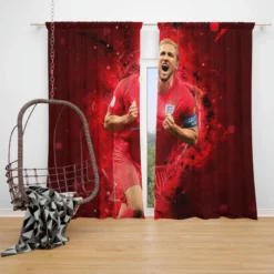 Harry Edward Kane Tottenham Hotspur Club Player Window Curtain