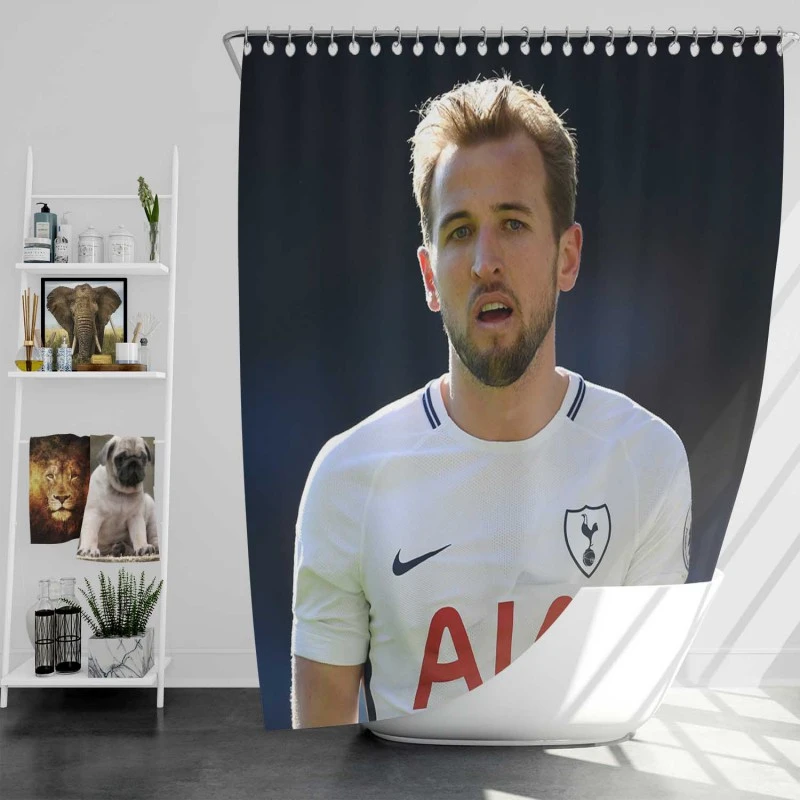 Harry Kane Awarded English Football Player Shower Curtain