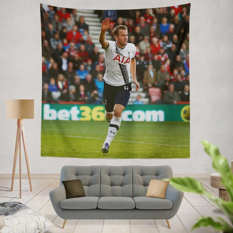 Harry Kane Exciting English Soccer Player Tapestry