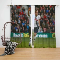 Harry Kane Exciting English Soccer Player Window Curtain