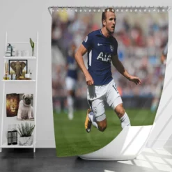 Harry Kane in Blue Jercey Shower Curtain